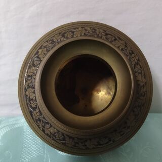 ★ 年代物 稀少レア 小物入れ 壺 花瓶 花と孔雀 民族工芸品 インテリア INDIA ★の画像