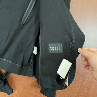 新品）SCOOP 伊勢丹　ISETAN ブラック　ジャケット　綿　レディース　ストレッチ素材の画像
