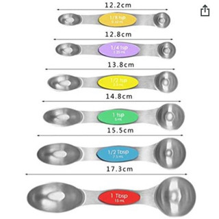 新品 6個のステンレス鋼計量カップスプーンセットの画像