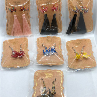 折り紙ピアス　青ドラゴン ①の画像