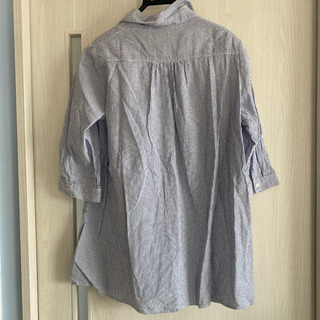 夏にオシャレ！isin ワンピース チュニック 七分袖　ブルー 2の画像