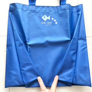 【ネット決済・配送】Uki Uki トートバッグ かわいい　ブルー　便利　エコバッグ　ハンドバッグ　ショルダーバッグ　手提げ袋  Takahiro Nagino 薙野たかひろ Cute tote bag blue convenient ecobag handbag shoulder bagの画像