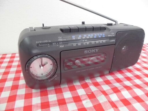 ★SONY　アンティーク　時計付きポータブルラジカセ　　94年製★