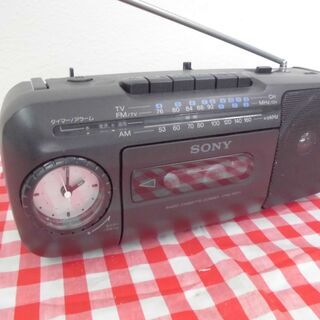 ★SONY　アンティーク　時計付きポータブルラジカセ　　94年製★　
