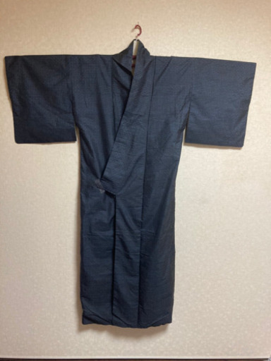 5MKO385  着物 袷着物 小紋  黒 単色 シンプル