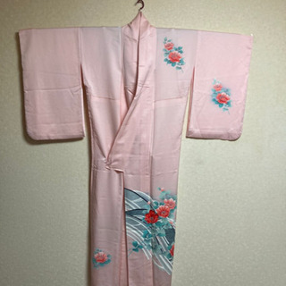 5MKO386  着物 単衣 ピンク 牡丹柄 可愛い 訪問着