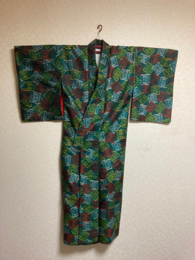5MKO388  着物  緑  訪問着 小紋  緑  カラフル