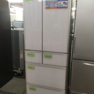 【6ドア大容量冷蔵庫】 日立(HITACHI) 真空チルド R-XG51J(XW) 505L 2019年製：クリスタルホワイト