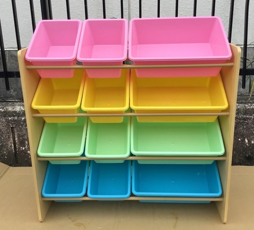 ＜美品＞アイリス・おもちゃ収納ボックス・大容量・パステル