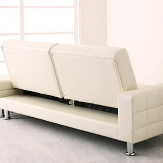 デザイナーズソファベッド（3人掛け・白）の画像