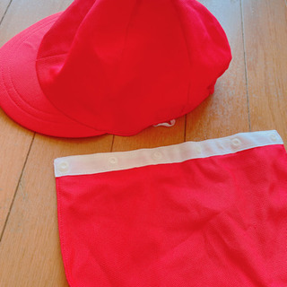 赤白帽 フラップ付き