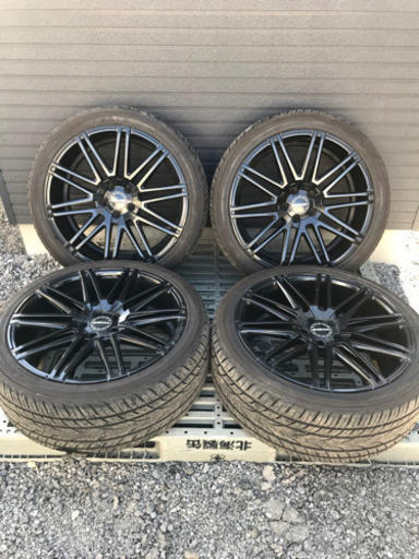 ◆中古SET◆20×8.5j +38 ELEGANT 245/40R20 YOKOHAMA AVIDE ENVigor タイヤ 8～9分山 アルファード ヴェルファイア等に