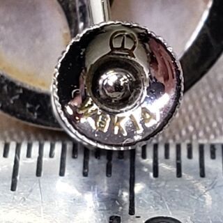 田崎真珠 １４金 K１４ ホワイトゴールド マベ真珠 ネジ式 イアリング 片方の画像