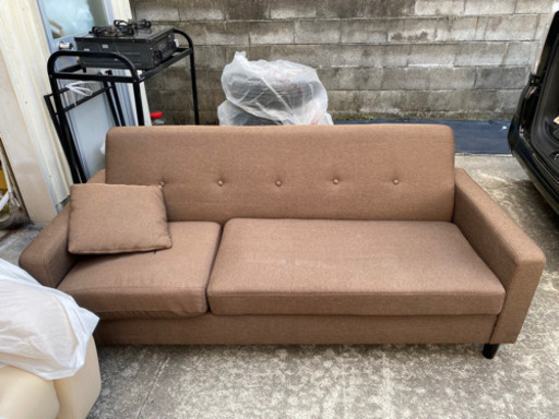 【中古品】3人掛けソファー　モカ