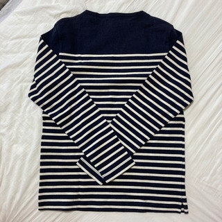 無印良品 長袖Tシャツ ボーダー 紺×白 Lの画像