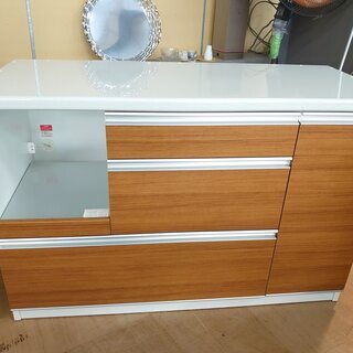 【愛品倶楽部柏店】ユーアイ　ミドルキッチンボード　アーモンドK－120HOP　下台【店舗同時販売中】の画像