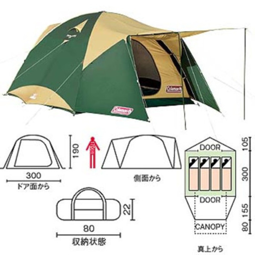 売り切れました?インナーマット付き！Coleman コールマン　タフワイドドーム300/EX2