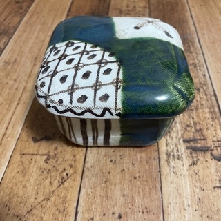 織部焼 蓋物 小物入れ お菓子入れ