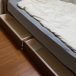 ベッドフレーム付きマットレス 価格交渉可能 [30万相当 収納、ランプ