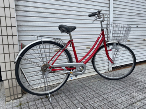 【中古自転車】26インチ変速なし　カゴ、ライト、鍵新品❗️スペアキーあり　若林自転車　唐崎　SALE中❗️