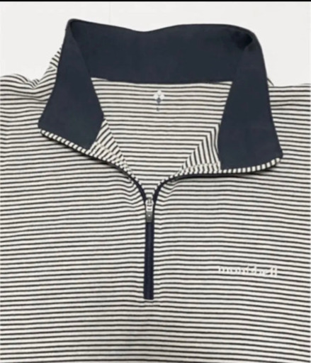 値下げしました！Mont-bell ボーダーロングスリーブジップシャツ Men's アイボリー