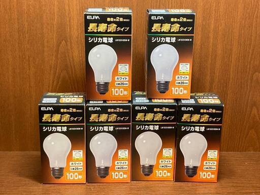 ★電気製品★ELPA　シリカ電球　100V　95W　口金26ｍｍ　100形　６球セット　【未使用】