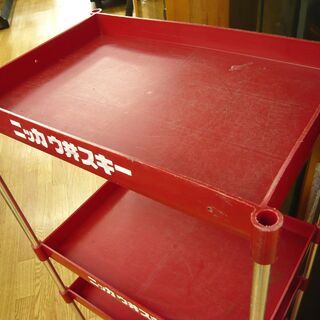 お値下げ！昭和レトロ☆ ニッカウヰスキー 4段ラック 赤 商品棚 陳列棚 高さ約83cm ヴィンテージ　西岡店 の画像