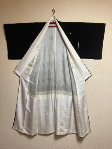 5MKO396  黒留袖 刺繍 風景柄 高級感  家紋5つ