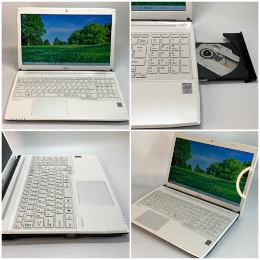 白い高性能LIFEBOOK 4コアi7 メモリ8G SSD512G ブルーレイ MicrosoftOfficeライセンスカード付属