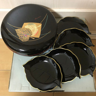 Kansai 丸盆付菓子器揃 ( フォーク付き ) 玉葉《セットで無料》の画像