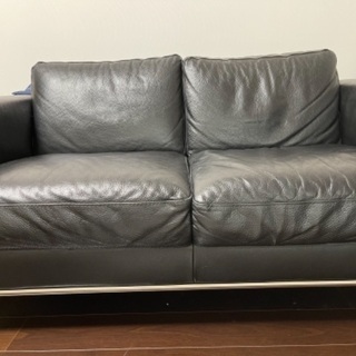 IKEA ソファー　合皮　BLACK