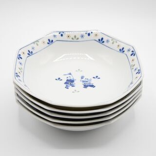 【中古】中国風の可愛い絵皿　5枚セット