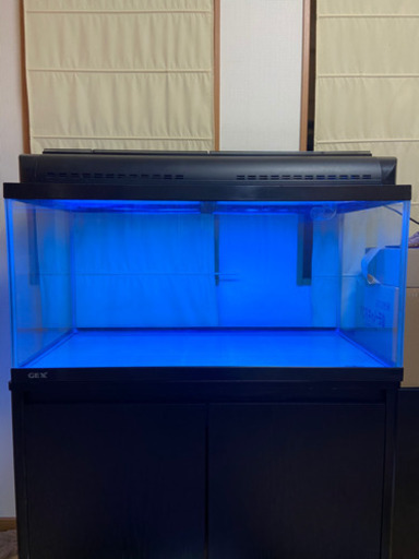 GEX90センチ水槽、コトブキ水槽台、上部フィルターポンプなし、GEX2灯ライトのセット