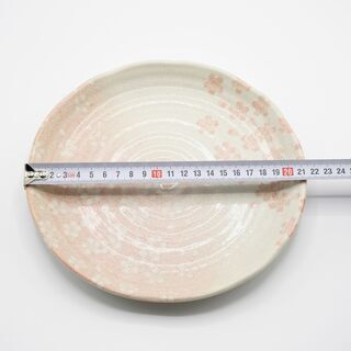 【中古】桜柄の大皿中皿2枚セットの画像