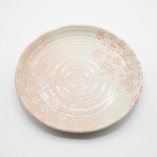 【中古】桜柄の大皿中皿2枚セットの画像