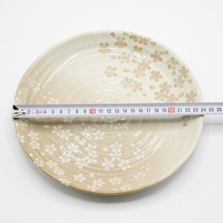 【中古】桜柄の大皿中皿2枚セットの画像