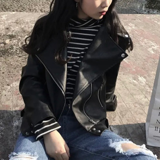新品未使用　Jemiremi　ライダースショートジャケット　ブラックの画像