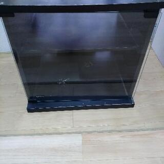 ガラス扉　木製　テレビ台　黒　ブラック