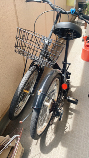 取引き中　カゴつき折り畳み自転車　4ヶ月前に自転車屋さんにて点検済み