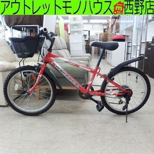 ジュニアサイクル 20インチ 6段変速 6段切替 自転車 赤 レッド 子供用 札幌 西野店