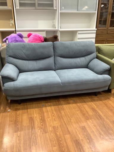 ニトリ　NITORI 3人掛けソファー　ターコイズブルー　定価30,454円