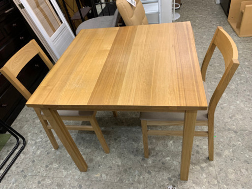 【大人気】無印良品/タモ材/2人掛けダイニングセット