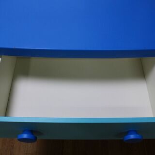 ｈイケア 子供用3段チェスト マンムット / MAMMUT （引き出し×3）ライトブルー／ブルー IKEA 収納家具 店頭引取大歓迎♪ R3481)の画像