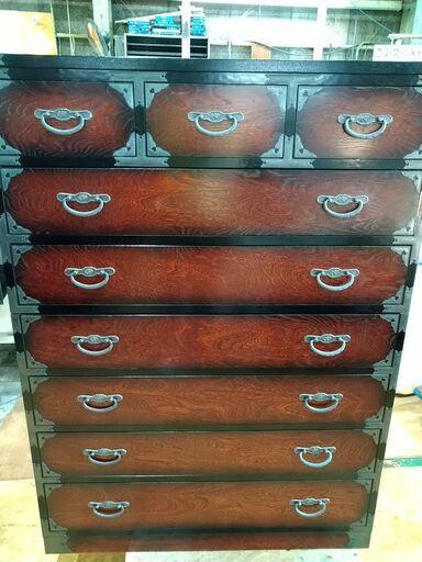 【愛品館市原店】民芸調7段チェスト　【管理IWK017770-104】