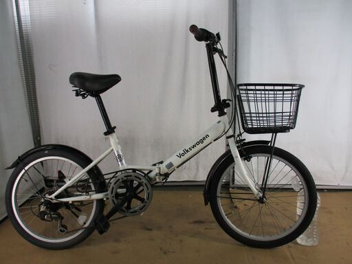 20インチ 折りたたみ自転車　VOLKSWAGEN　ホワイト　6段　B293
