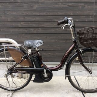 地域限定送料無料 ブリヂストン アシスタ 新基準 8,7AH 子供乗せ 茶