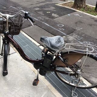 地域限定送料無料 ブリヂストン アシスタ 新基準 8,7AH 子供乗せ 茶