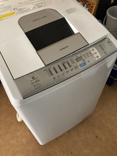 美品 日立 洗濯乾燥機 NW-D8KX-S 白い約束 タテ型洗濯乾燥機8kg/4kg