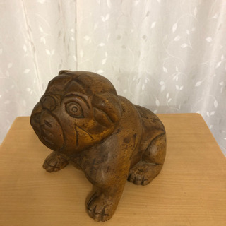 木彫りの置物　　フレンチブルドック⁇《お値下げ中》