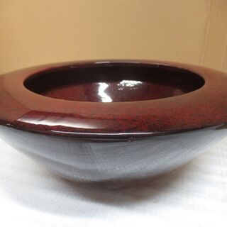 美品　未使用品　陶器　植木鉢 ミニ盆栽鉢 受け皿セット　2.1㎏　コンパクト　約幅29㎝×高さ11㎝　生け花　ブラウン　茶色　丸鉢の画像